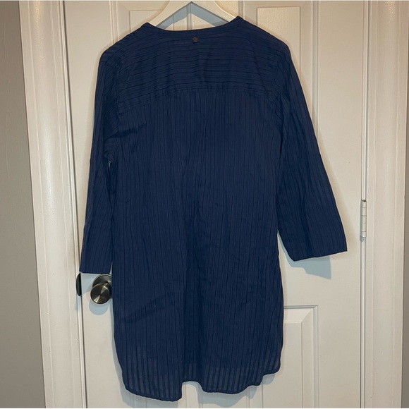 Soft Surroundings | Navy Blue Fish Embroidered Beaded Top - Picture 5 of 6